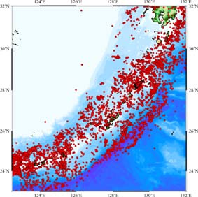 南西諸島地震分布