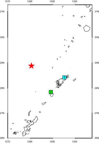 ９月２８日の地震（M6.0）の震度分布
