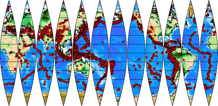 地球の地震分布